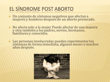 El Síndrome Post Aborto