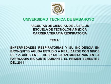 UNIVERSIDAD TECNICA DE BABAHOYO universidad tecnica de babahoyo: