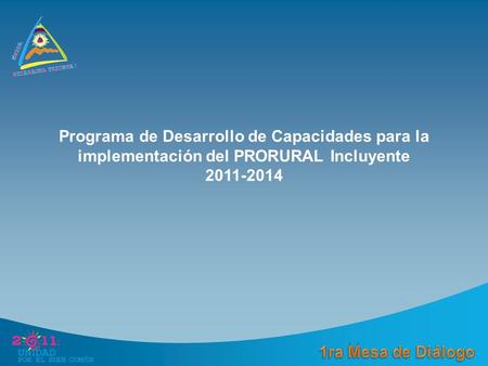 Programa de Desarrollo de Capacidades para la implementación del PRORURAL Incluyente 2011-2014.