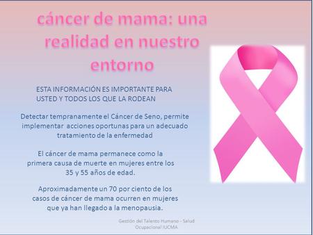 cáncer de mama: una realidad en nuestro entorno