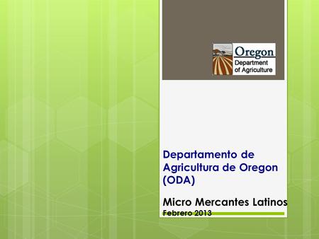 Departamento de Agricultura de Oregon (ODA)