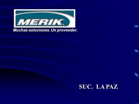 Muchas soluciones. Un proveedor. SUC. LA PAZ. LA EMPRESA LA EMPRESA Merik S.A. de C.V. es la empresa mexicana innovadora del concepto de puertas automáticas.