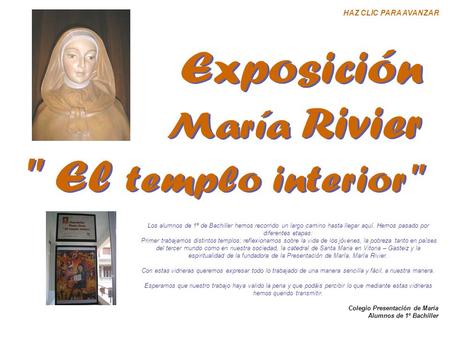Exposición  El templo interior María Rivier HAZ CLIC PARA AVANZAR