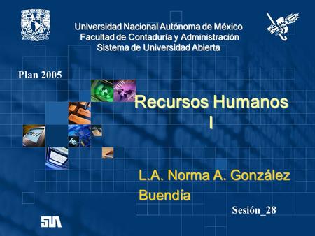 Recursos Humanos I L.A. Norma A. González Buendía Plan 2005 Sesión_28