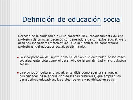 Definición de educación social