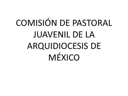 COMISIÓN DE PASTORAL JUAVENIL DE LA ARQUIDIOCESIS DE MÉXICO