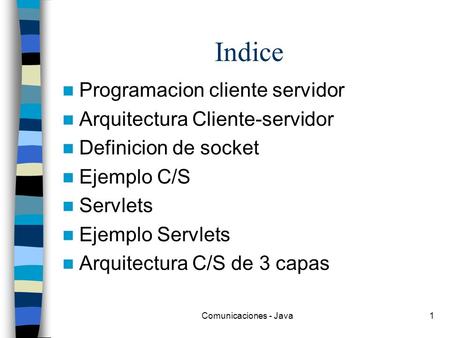 Indice Programacion cliente servidor Arquitectura Cliente-servidor