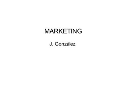 MARKETING J. González.