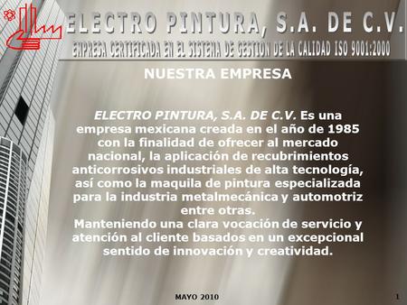 ELECTRO PINTURA, S.A. DE C.V.
