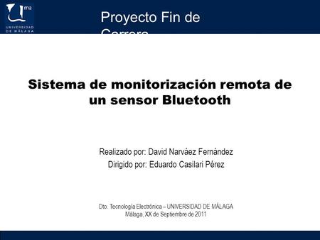 Sistema de monitorización remota de un sensor Bluetooth