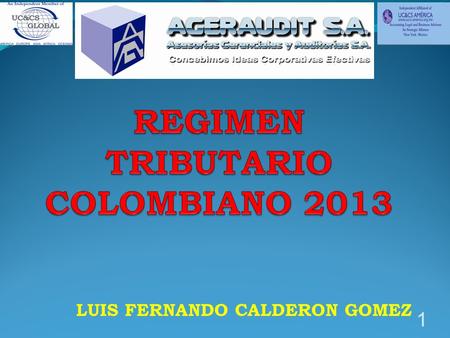 REGIMEN TRIBUTARIO COLOMBIANO 2013