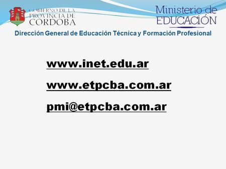 Dirección General de Educación Técnica y Formación Profesional.