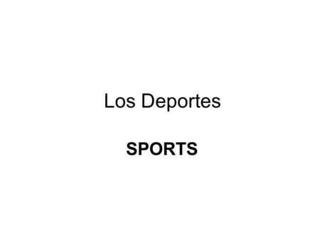 Los Deportes SPORTS.