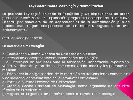 Ley Federal sobre Metrología y Normalización