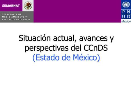 Situación actual, avances y perspectivas del CCnDS (Estado de México)