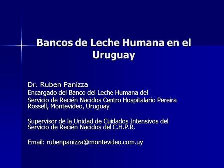 Bancos de Leche Humana en el Uruguay
