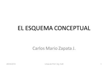 EL ESQUEMA CONCEPTUAL Carlos Mario Zapata J. 29/03/2017