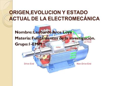ORIGEN,EVOLUCION Y ESTADO ACTUAL DE LA ELECTROMECÁNICA