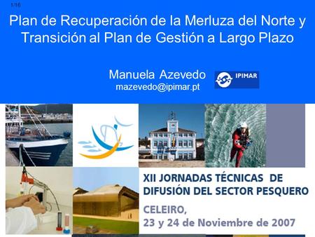 Plan de Recuperación de la Merluza del Norte y Transición al Plan de Gestión a Largo Plazo Manuela Azevedo mazevedo@ipimar.pt 1/16.