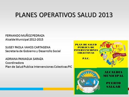 PLANES OPERATIVOS SALUD 2013
