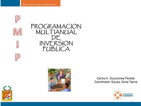 P M I PROGRAMACION MULTIANUAL DE INVERSION PUBLICA