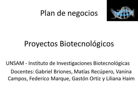 Proyectos Biotecnológicos