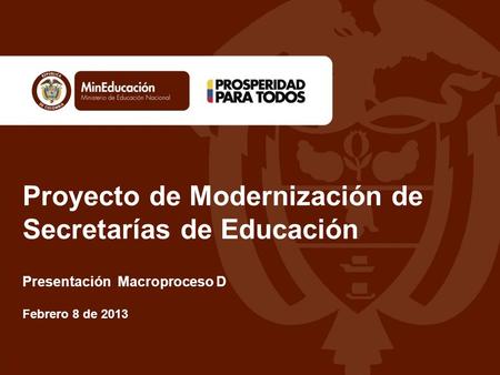 Proyecto de Modernización de Secretarías de Educación