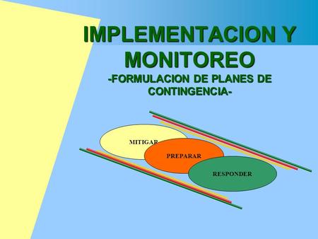 IMPLEMENTACION Y MONITOREO -FORMULACION DE PLANES DE CONTINGENCIA-