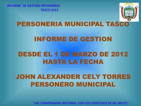 PERSONERIA MUNICIPAL TASCO INFORME DE GESTION