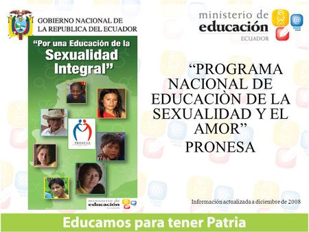 “PROGRAMA NACIONAL DE EDUCACIÒN DE LA SEXUALIDAD Y EL AMOR”