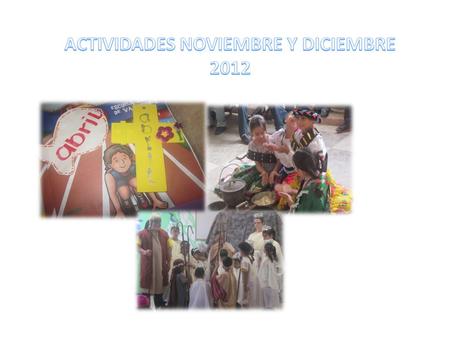 ACTIVIDADES NOVIEMBRE Y DICIEMBRE 2012