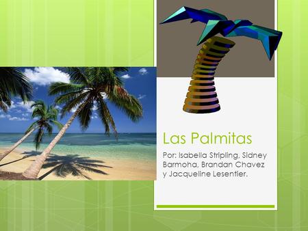 Las Palmitas Por: Isabella Stripling, Sidney Barmoha, Brandan Chavez y Jacqueline Lesentier.