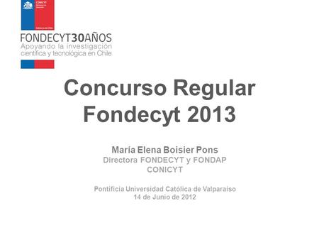Concurso Regular Fondecyt 2013