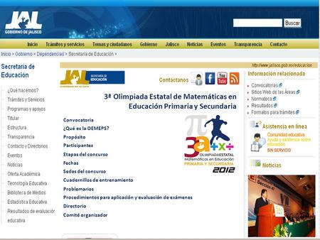 3ª Olimpiada Estatal de Matemáticas en Educación Primaria y Secundaria