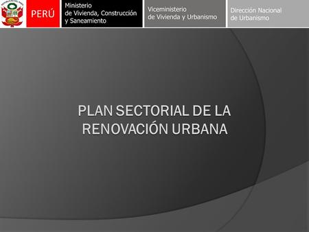 Plan sectorial de la renovación urbana