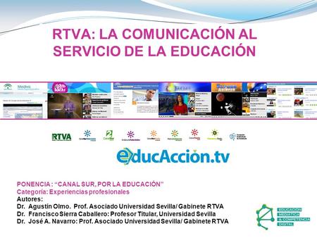 RTVA: LA COMUNICACIÓN AL SERVICIO DE LA EDUCACIÓN