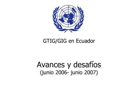 GTIG/GIG en Ecuador Avances y desafíos (junio 2006- junio 2007)