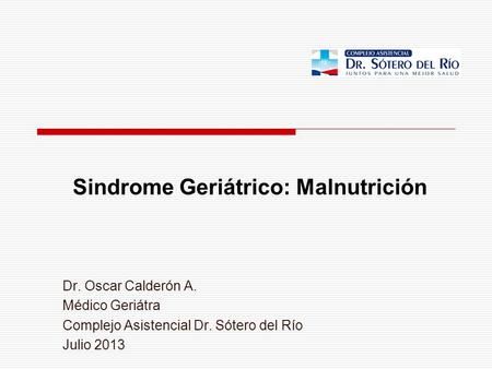 Sindrome Geriátrico: Malnutrición