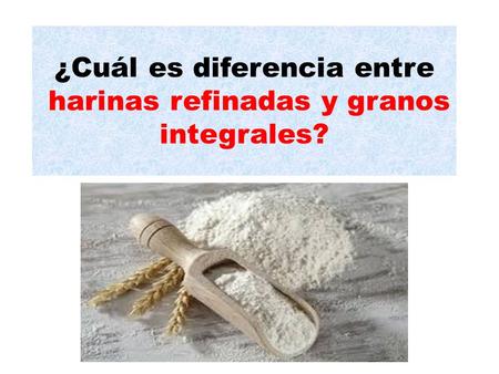 ¿Cuál es diferencia entre harinas refinadas y granos integrales?