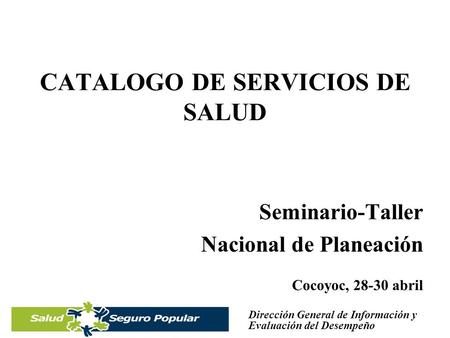 CATALOGO DE SERVICIOS DE SALUD
