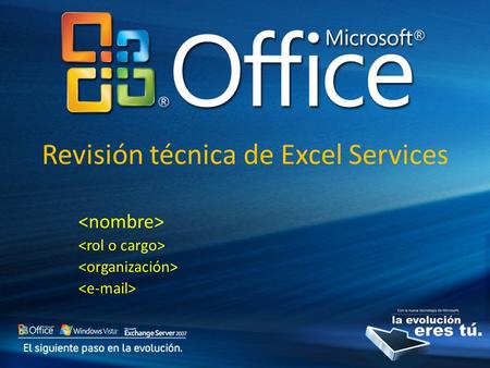 Revisión técnica de Excel Services