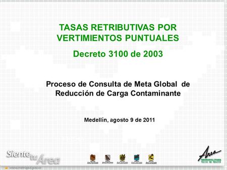 TASAS RETRIBUTIVAS POR VERTIMIENTOS PUNTUALES Decreto 3100 de 2003