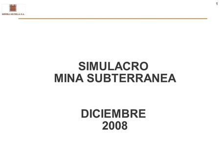 SIMULACRO MINA SUBTERRANEA DICIEMBRE 2008