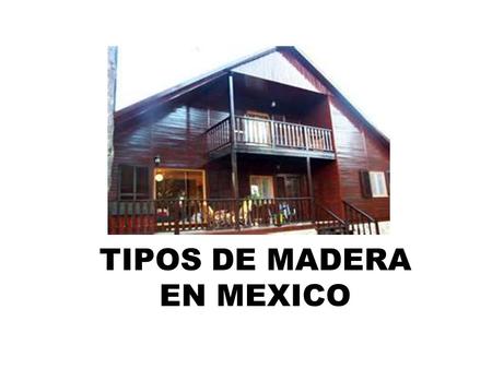 TIPOS DE MADERA EN MEXICO