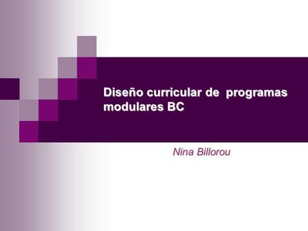 Diseño curricular de programas modulares BC