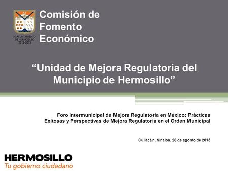 “Unidad de Mejora Regulatoria del Municipio de Hermosillo”
