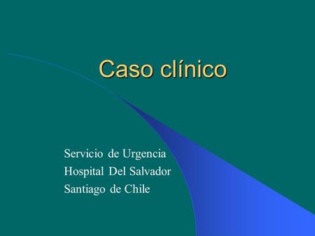 Servicio de Urgencia Hospital Del Salvador Santiago de Chile