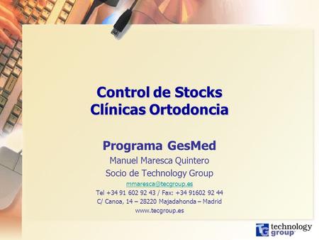 Control de Stocks Clínicas Ortodoncia