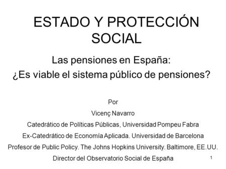 ESTADO Y PROTECCIÓN SOCIAL