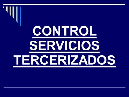 CONTROL SERVICIOS TERCERIZADOS